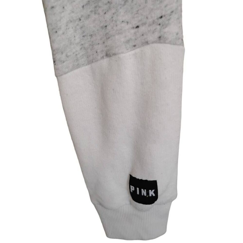 Pink Victoria's Secret Black White Zip Closure Hoodie Size Large - Picture 3 of 7